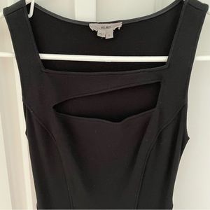 Helmut Black Midi Cut Out Dress